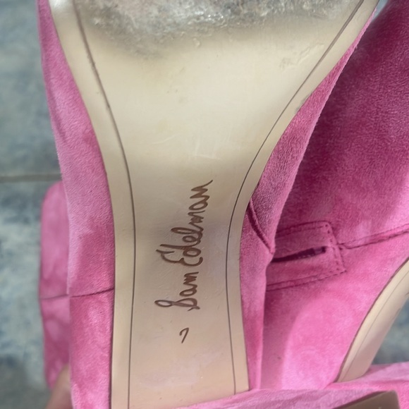 Sam Edelman- SZ 7 Pink Suede Codie Ankle Boots - Picture 9 of 11